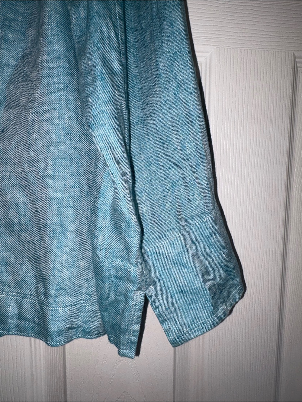 Jones New York Teal-Blue Linen Blend Three-Button Blazer - Picture 14 of 16